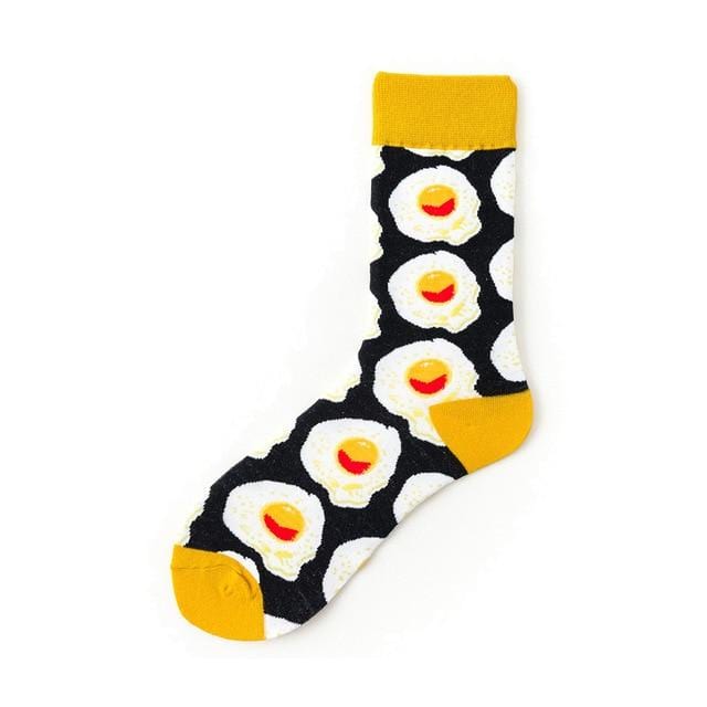 Neuheit Happy Funny Männer Grafik Socken gekämmte Baumwolle Omelette Frosch Crazy Burger Lachs Mais Avocado Vogel Fisch Socke Weihnachtsgeschenk