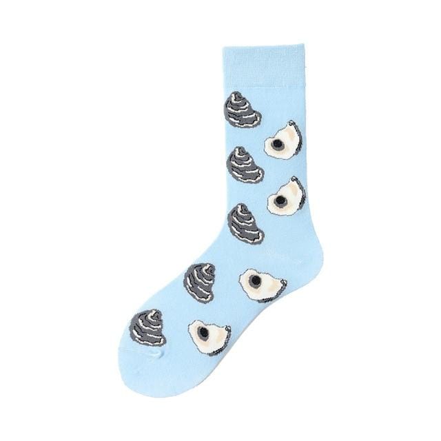 Neuheit Happy Funny Männer Grafik Socken gekämmte Baumwolle Omelette Frosch Crazy Burger Lachs Mais Avocado Vogel Fisch Socke Weihnachtsgeschenk