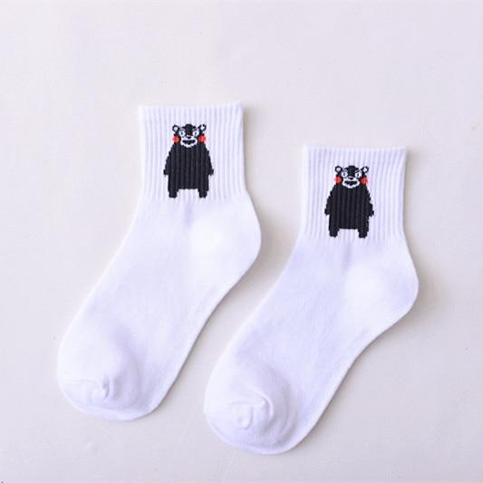 Femmes chaussettes quotidiennes Harajuku corée japonais coton chaton flamme Ulzzang chaussettes hommes chinois Cactus pistolet requin Alien chaussettes de noël