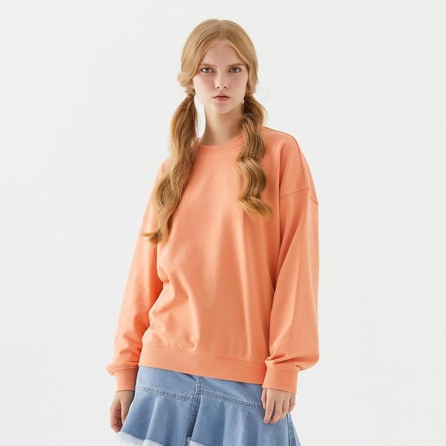 Metersbonwe Grundlegende Hoodies Für Frauen Streetwear Weibliche Herbst Einfarbig Hoodies Casual Sweatshirt 2019 Neue Hip Pop Tops