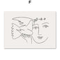 Picasso Matisse Mädchen Vogel Linie Zeichnung Wand Kunst Leinwand Malerei Nordic Poster Und Drucke Wand Bilder Für Wohnzimmer Dekor