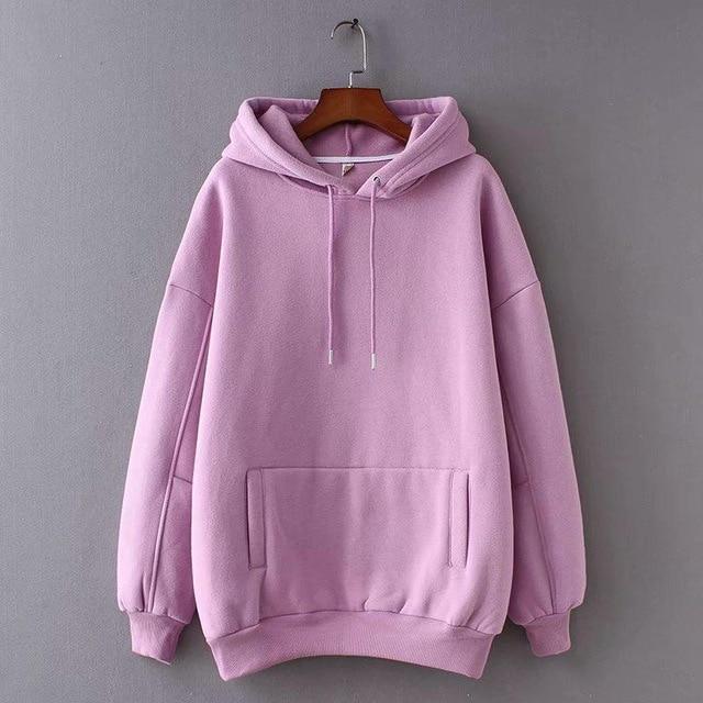 Tangada women fleece hoodie sweatshirts winter japanese fashion 2019 oversize ladies pullovers warm pocket hooded jacket SD60