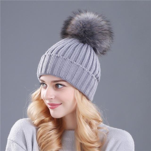 Xthree mink and fox fur ball cap pom poms winter hat for women girl 's hat knitted beanies cap brand new thick female cap