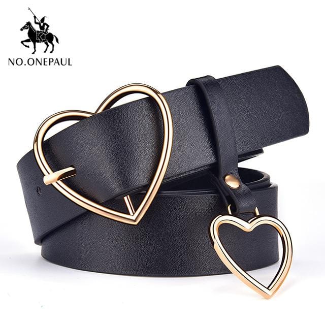 NO.ONEPAUL Designer's famous brand leatherhigh quality belt fashion alloy double ring circle buckle girl jeans dress wild belts