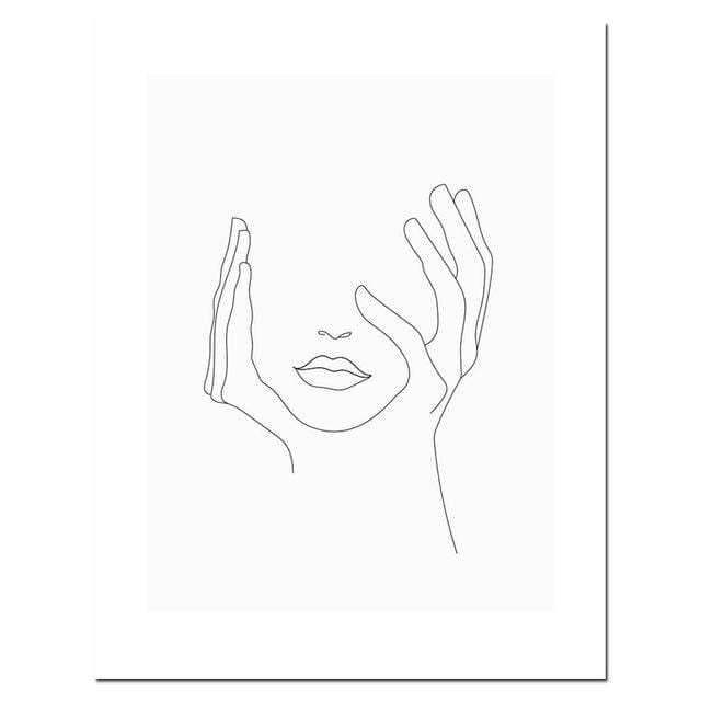 Croquis mur Art ligne dessin impression minimaliste Simple mode toile affiche noir blanc peinture amour citation mur photo décor