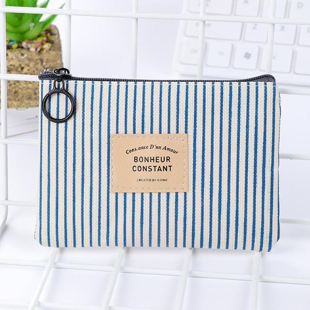 1PC Unisex Canvas Purse Card Key Mini Purse Pouch Canvas Bag Small Zipper Coin Purse Card Holder Wallet Four Colors Available