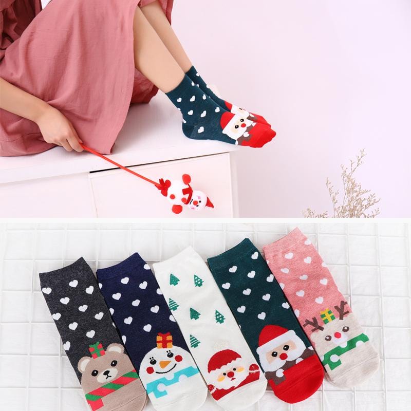 2018 nouveau Design noël père noël chaussettes femmes coton court wapiti hiver chaussettes dessin animé cerf neige homme mignon chaussettes nouvel an cadeau