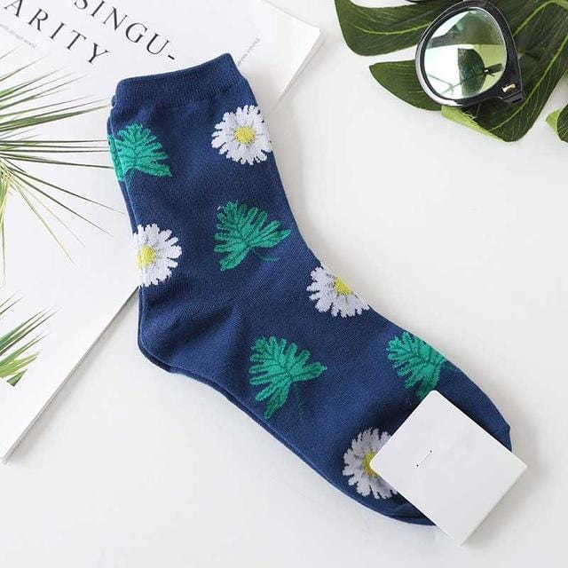 Cute Jacquard/Plants Flowers Pattern Printing Art Socks Women Dandelion/Sunflower Socks Fashion Soft Calcetines Sokken