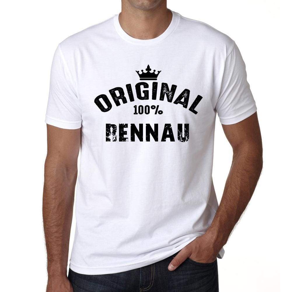 Rennau 100% German City White Mens Short Sleeve Round Neck T-Shirt 00001 - Casual