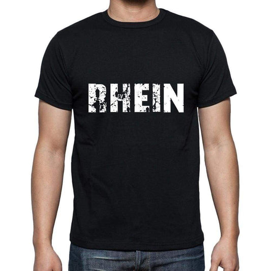 Rhein Mens Short Sleeve Round Neck T-Shirt 5 Letters Black Word 00006 - Casual