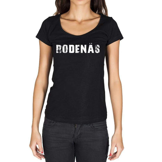 Rodenäs German Cities Black Womens Short Sleeve Round Neck T-Shirt 00002 - Casual