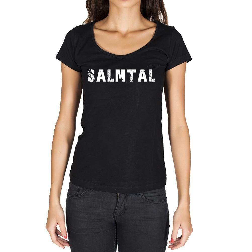 Salmtal German Cities Black Womens Short Sleeve Round Neck T-Shirt 00002 - Casual