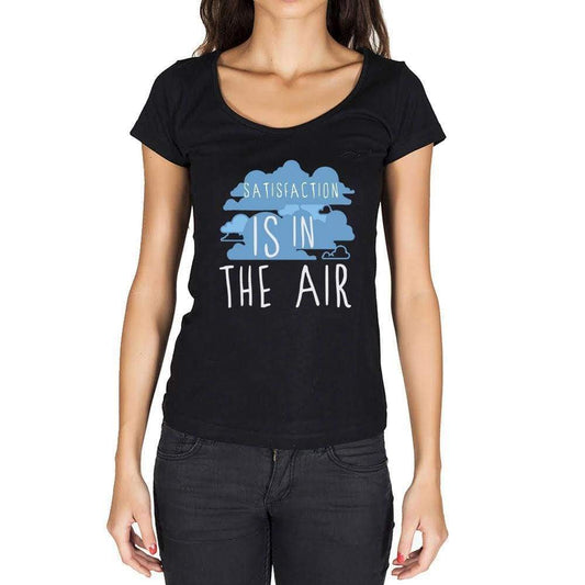 Satisfaction In The Air Black Womens Short Sleeve Round Neck T-Shirt Gift T-Shirt 00303 - Black / Xs - Casual