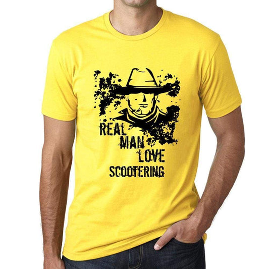 Scootering Real Men Love Scootering Mens T Shirt Yellow Birthday Gift 00542 - Yellow / Xs - Casual