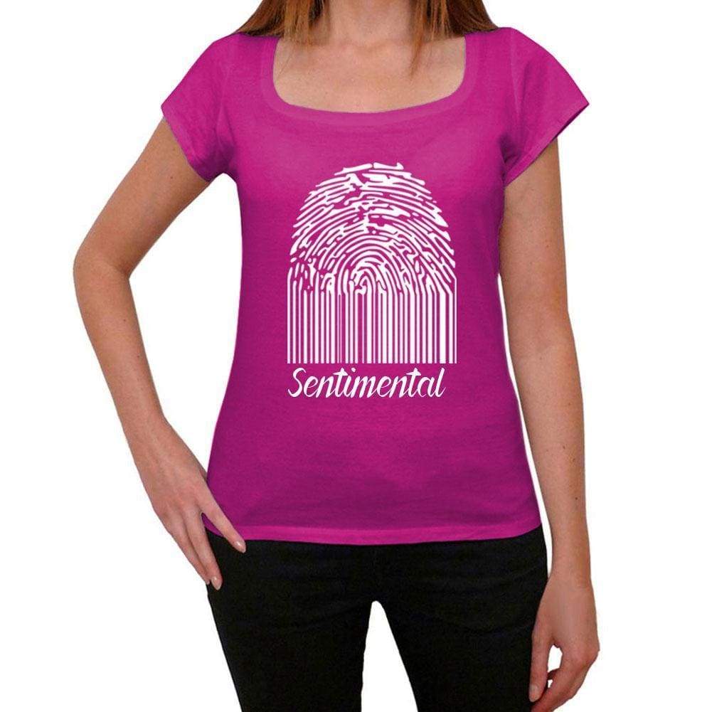 Sentimental Fingerprint Pink Womens Short Sleeve Round Neck T-Shirt Gift T-Shirt 00307 - Pink / Xs - Casual