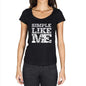 Simple Like Me Black Womens Short Sleeve Round Neck T-Shirt - Black / Xs - Casual