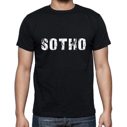 Sotho Mens Short Sleeve Round Neck T-Shirt 5 Letters Black Word 00006 - Casual