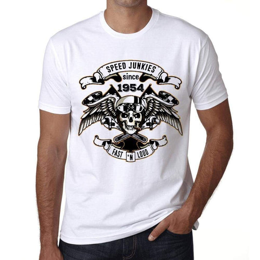 Speed Junkies Since 1954 Mens T-Shirt White Birthday Gift 00461 - White / Xs - Casual