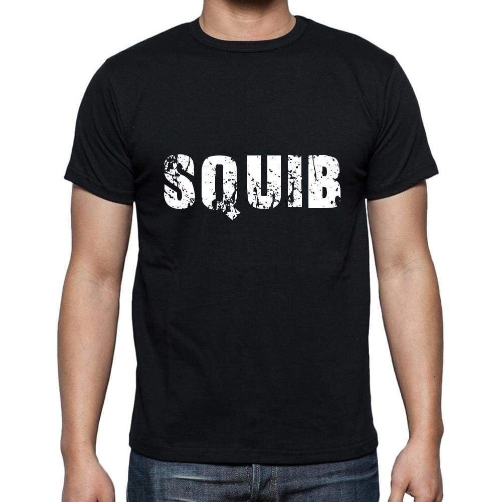 Squib Mens Short Sleeve Round Neck T-Shirt 5 Letters Black Word 00006 - Casual