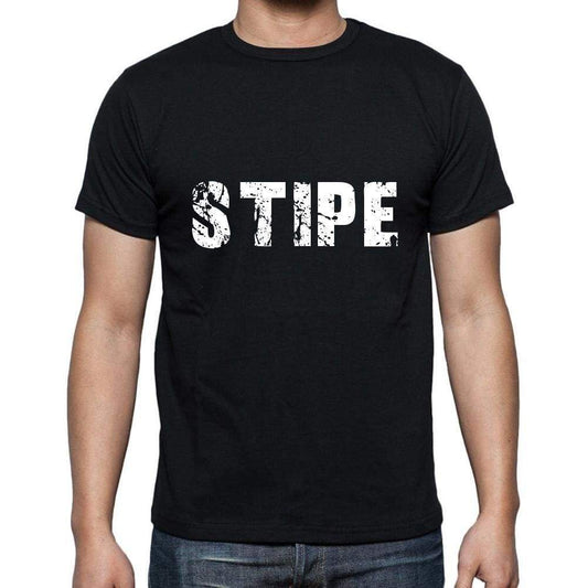 Stipe Mens Short Sleeve Round Neck T-Shirt 5 Letters Black Word 00006 - Casual