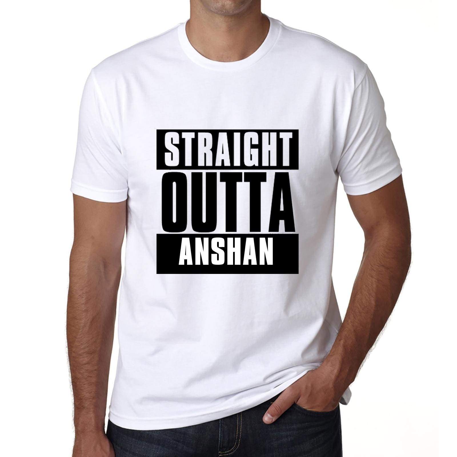 Straight Outta Anshan Mens Short Sleeve Round Neck T-Shirt 00027 - White / S - Casual