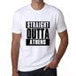 Straight Outta Athens Mens Short Sleeve Round Neck T-Shirt 00027 - White / S - Casual