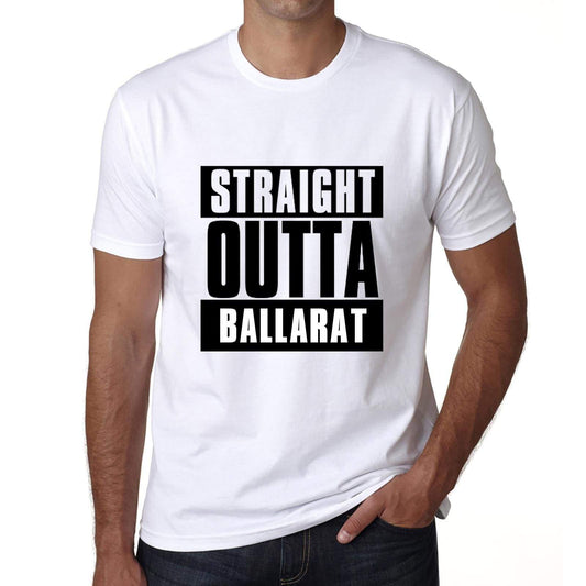 Straight Outta Ballarat Mens Short Sleeve Round Neck T-Shirt 00027 - White / S - Casual