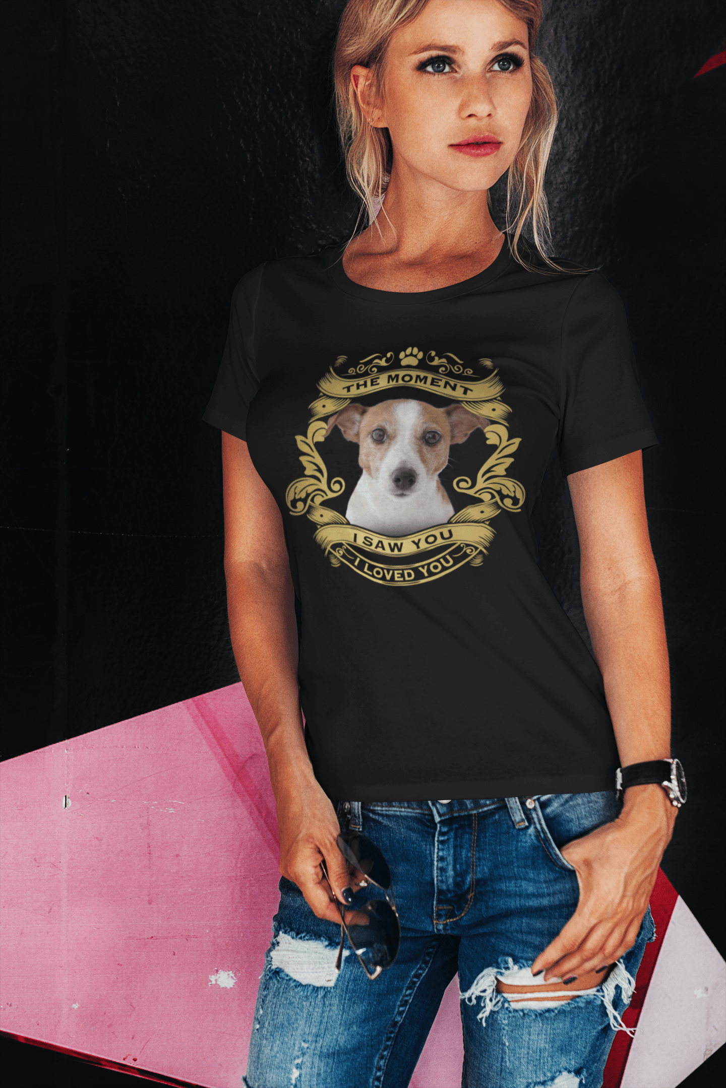 ULTRABASIC Women's Organic T-Shirt Jack Russell Dog - Moment I Saw You I Loved You Puppy Tee Shirt for Ladies