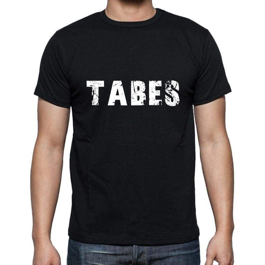 Tabes Mens Short Sleeve Round Neck T-Shirt 5 Letters Black Word 00006 - Casual