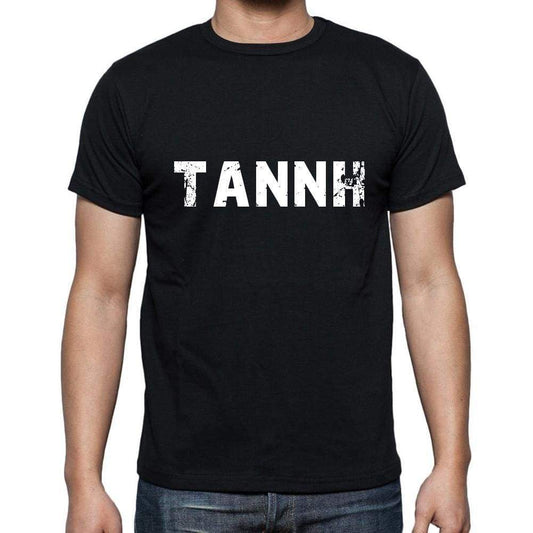 Tannh Mens Short Sleeve Round Neck T-Shirt 5 Letters Black Word 00006 - Casual