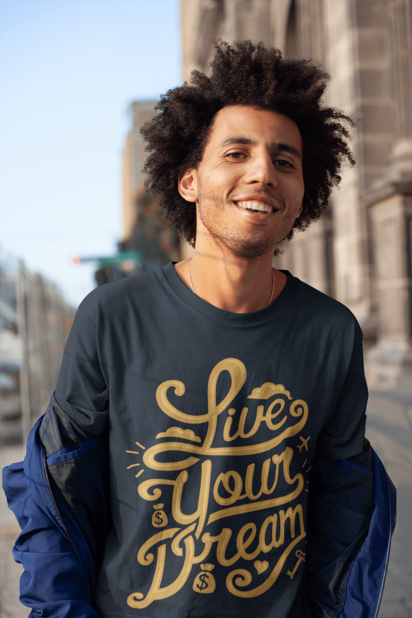 T-Shirt pour hommes T-Shirt graphique Live Your Dreams chemise à manches courtes cadeau inspirant