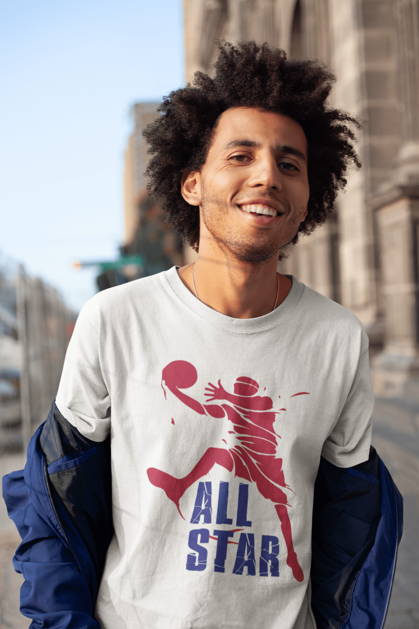 Men's Graphic T-Shirt All Star Basketball Player White Round Neck