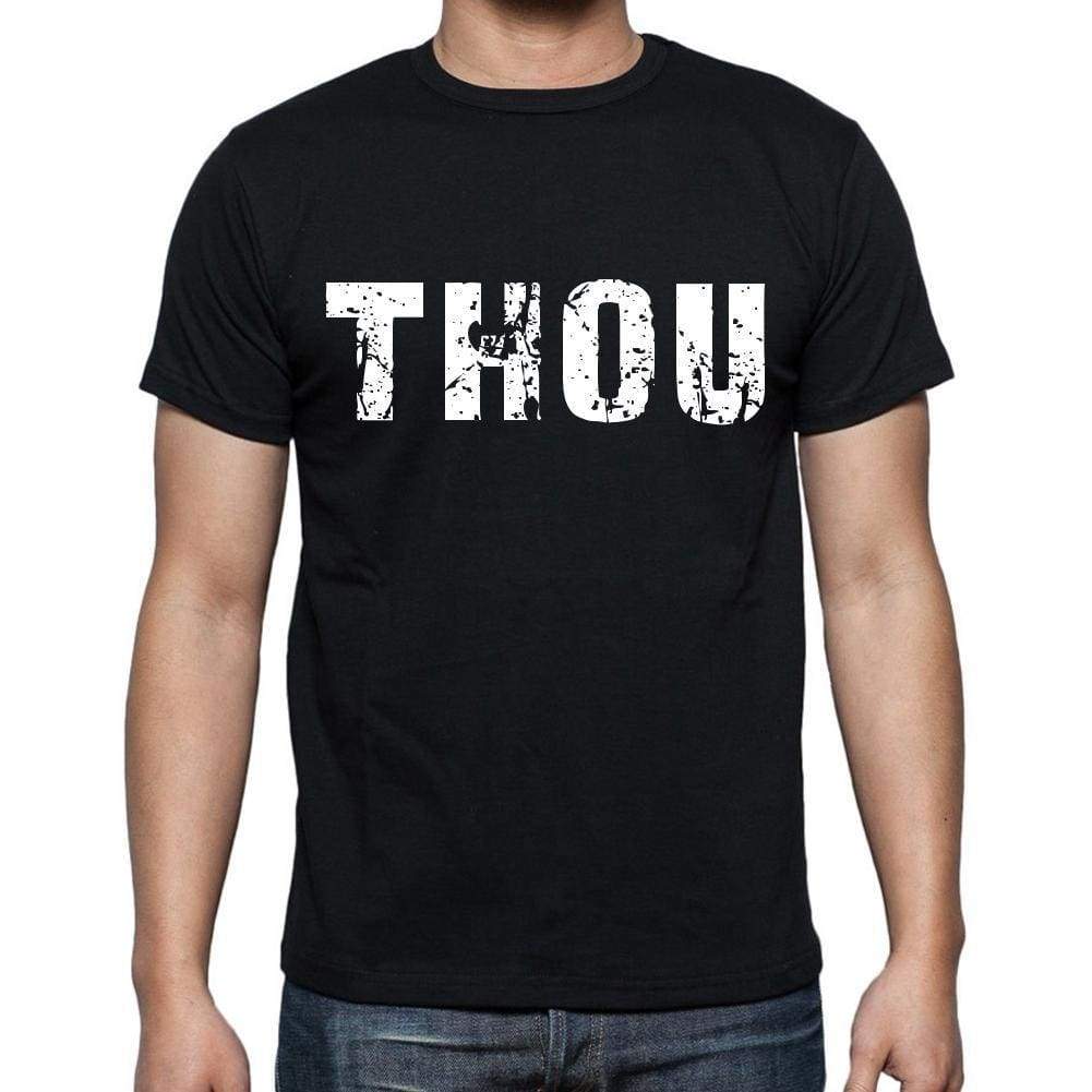 Thou Mens Short Sleeve Round Neck T-Shirt 4 Letters Black - Casual