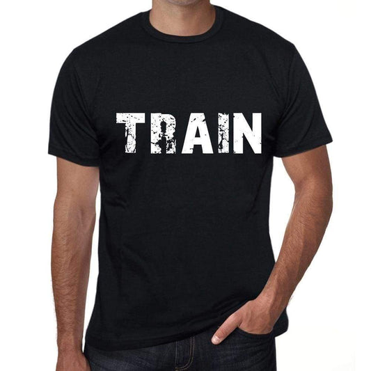 Train Mens Retro T Shirt Black Birthday Gift 00553 - Black / Xs - Casual