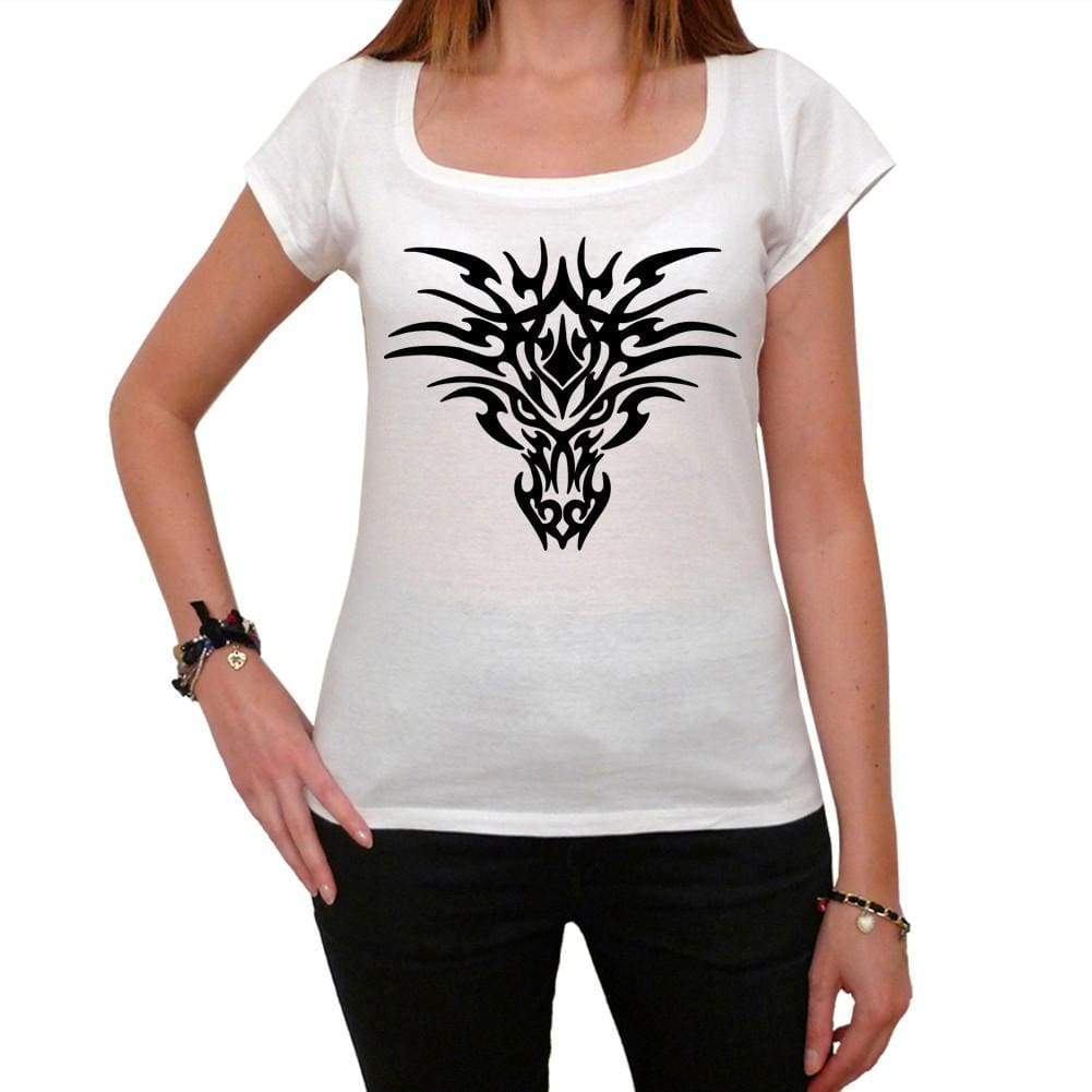 Tribal Dragon Face Tattoo Womens Short Sleeve Scoop Neck Tee 00161