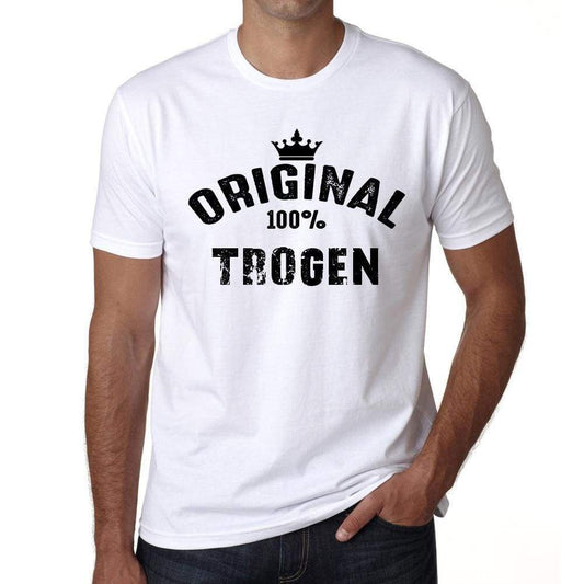 Trogen 100% German City White Mens Short Sleeve Round Neck T-Shirt 00001 - Casual