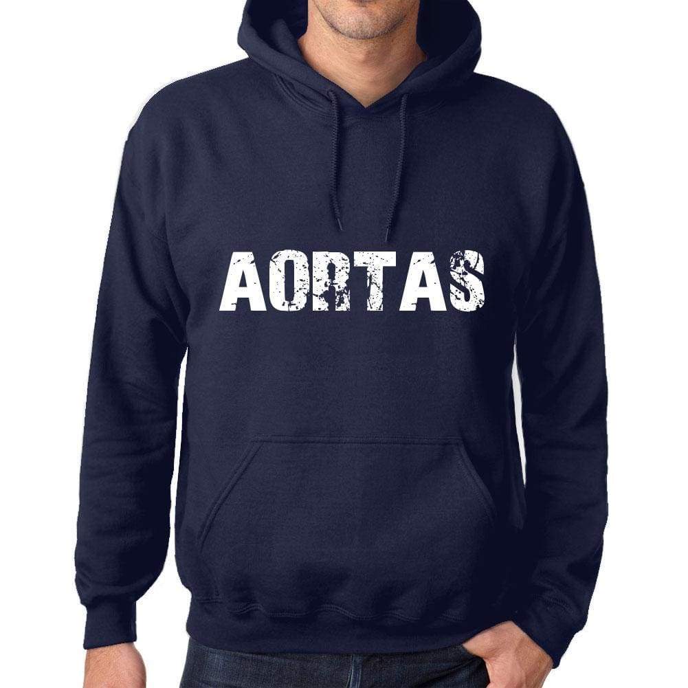 Unisex Printed Graphic Cotton Hoodie Popular Words Aortas French Navy - French Navy / Xs / Cotton - Hoodies