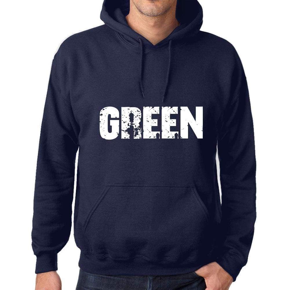 Unisex Printed Graphic Cotton Hoodie Popular Words Green French Navy - French Navy / Xs / Cotton - Hoodies