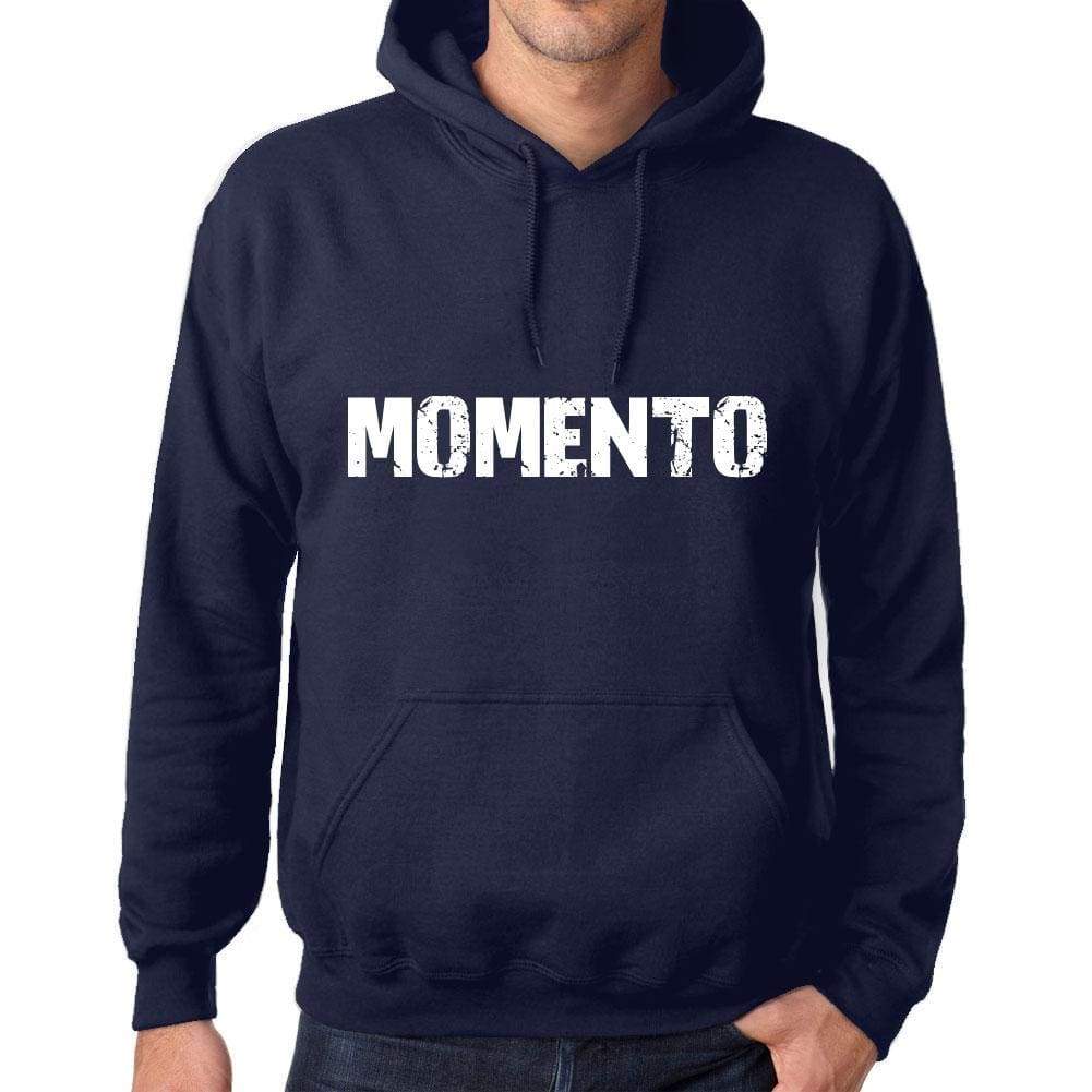 Unisex Printed Graphic Cotton Hoodie Popular Words Momento French Navy - French Navy / Xs / Cotton - Hoodies