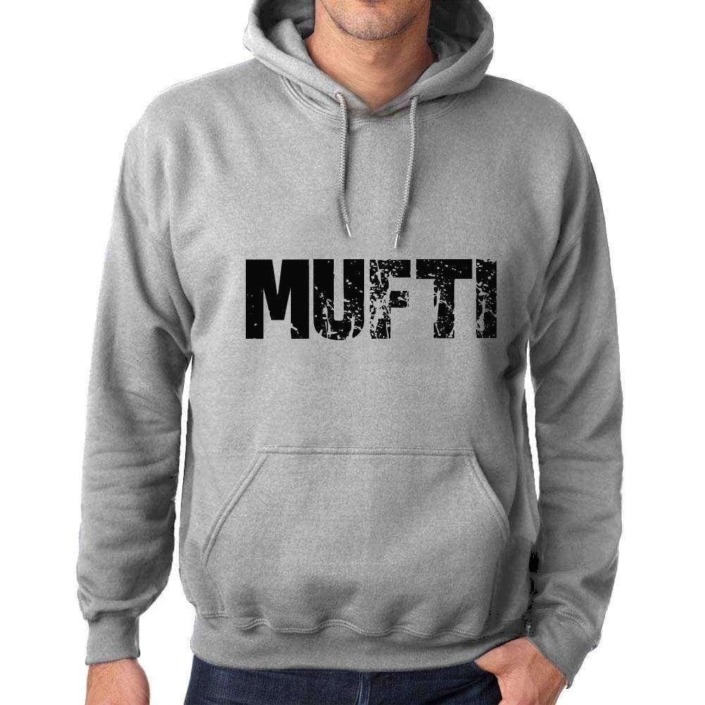 Unisex Printed Graphic Cotton Hoodie Popular Words Mufti Grey Marl - Grey Marl / Xs / Cotton - Hoodies