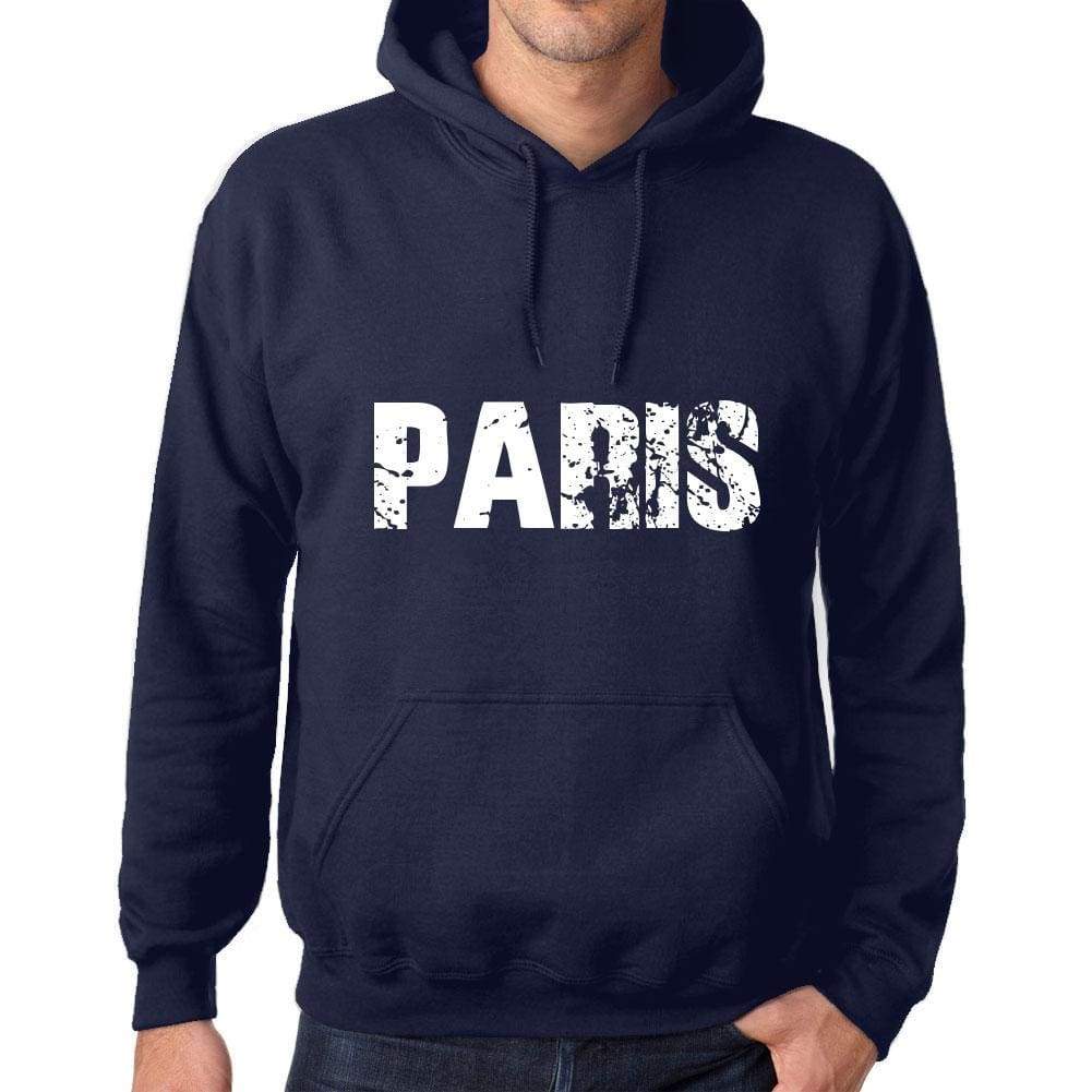 Unisex Printed Graphic Cotton Hoodie Popular Words Paris French Navy - French Navy / Xs / Cotton - Hoodies