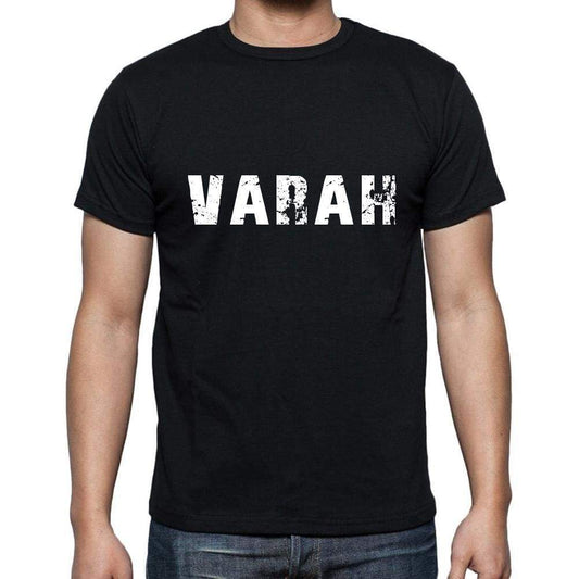 Varah Mens Short Sleeve Round Neck T-Shirt 5 Letters Black Word 00006 - Casual