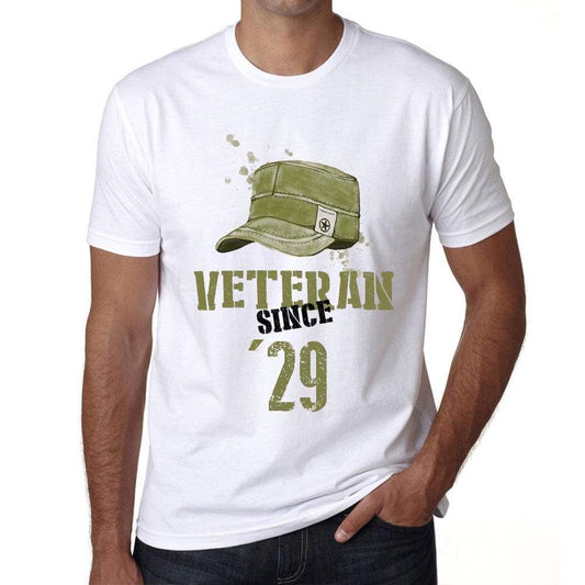 Veteran Since 29 Mens T-Shirt White Birthday Gift 00436 - White / Xs - Casual