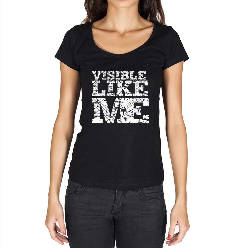 Visible Like Me Black Womens Short Sleeve Round Neck T-Shirt - Black / Xs - Casual