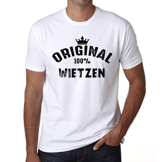 Wietzen 100% German City White Mens Short Sleeve Round Neck T-Shirt 00001 - Casual