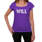 Will Purple Womens Short Sleeve Round Neck T-Shirt 00041 - Purple / Xs - Casual