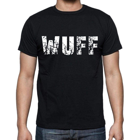 Wuff Mens Short Sleeve Round Neck T-Shirt 4 Letters Black - Casual